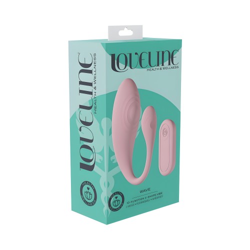 LoveLine Wave Vibrador C-Shape Impermeable con Control Remoto Rosa