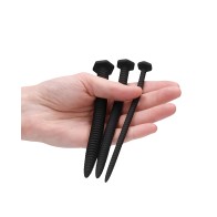 Silicone Screw Plug Set - Urethral Sounding - Black