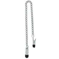 Spartacus Endurance Nipple Clamps With Curbed Chain Rubber Tipped