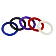 Rainbow Nitrile Cock Rings 5 Pack 1.25 inches