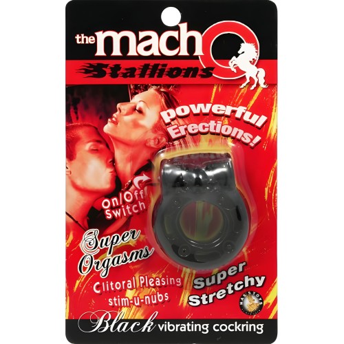 The Macho Stallions Vibrating Cock Ring - Black