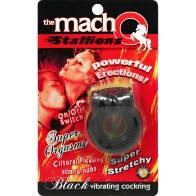 The Macho Stallions Vibrating Cock Ring - Black
