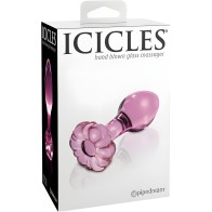 Plug Anal de Vidrio Rosa Icicles No 48 - Juego Anal Elegante