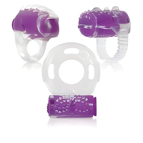 Kit de Anillos de Placer Únicos Ring True Clear Purple 3 Pack
