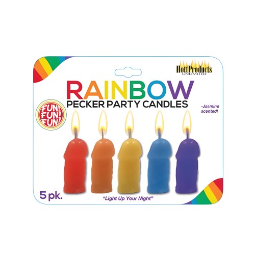 Rainbow Pecker Party Candles | Fun Celebration