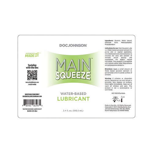 Main Squeeze Water Based Lubricant