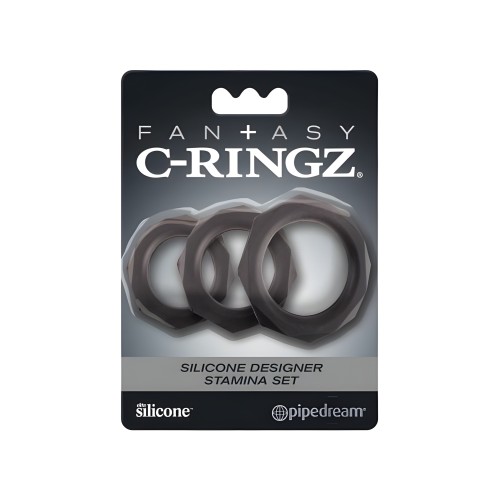 Fantasy C-ringz Silicone Designer Stamina Set Black