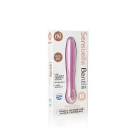 Vibrador de Silicona Sensuelle Bentlii 15 Funciones Doble Motor a Prueba de Agua Recargable por Usb Púrpura