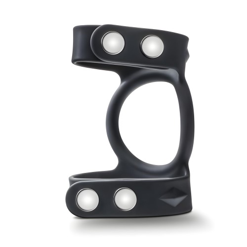 Performance Vs8 Correa Doble para Pene y Testículos de Silicona - Negra