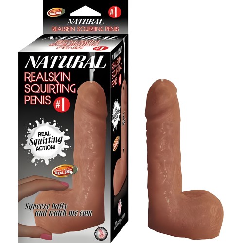 Dildo Marrón Squirting Realskin Natural #1