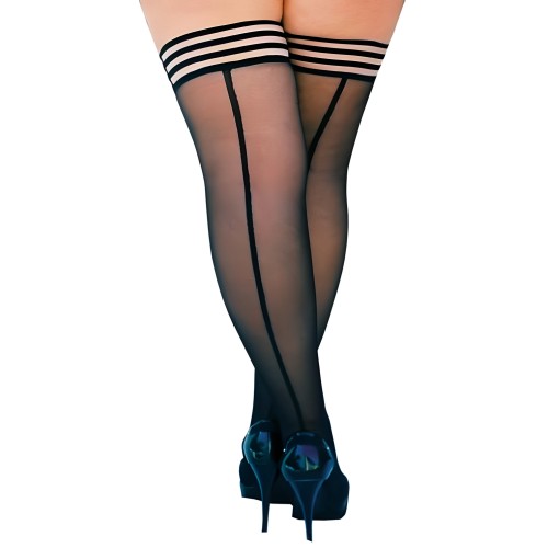 Kixies Lois Black with Back Seam Size D