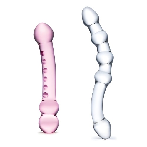 Double Pleasure Glas Dildo Set 2pc