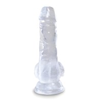 King Cock Dildo Transparente de 5 Pulgadas - Placer Realista