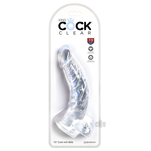 King Cock Clear 7.5in Cock with Balls