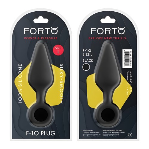 Forto F-10: Silicone Plug W/ Pull Ring Lg - Comfortable Pleasure