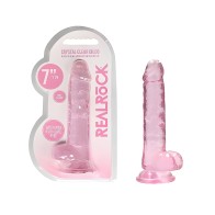 Dildo Realista Realrock Con Testículos 7" Rosa