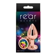Rose Gold Medium Rainbow Butt Plug for Stylish Play