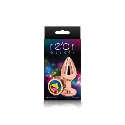 Rose Gold Medium Rainbow Butt Plug for Stylish Play