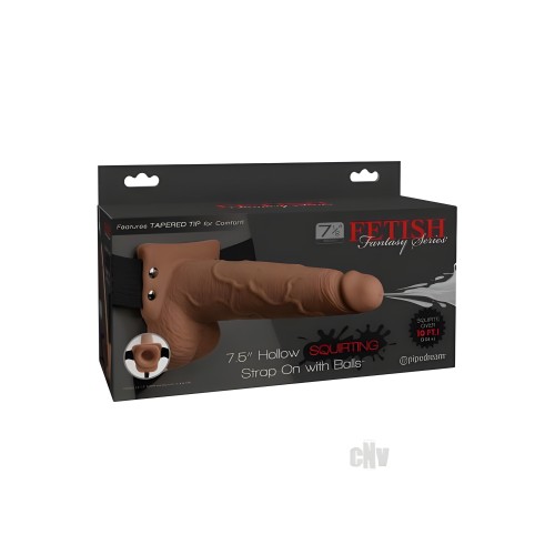 Fetish Fantasy 7.5in Strap-on Hueco que Chorro con Testículos, Beige