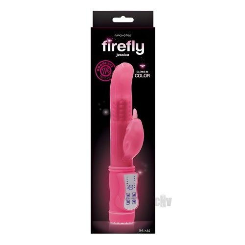 Vibrador con Conejito Rotatorio Firefly Jessica - Rosa