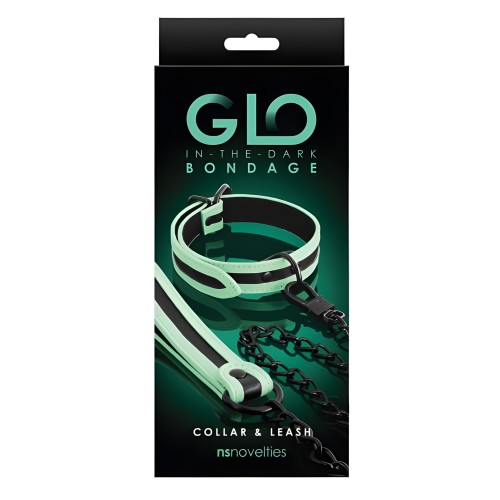 GLO Bondage Collar and Leash - Innovative Fetish Gear