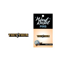 They/Them Pronoun Pin by Wood Rocket