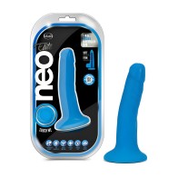 Neo Elite - Dildo de Silicona de 6 Pulgadas - Azul Neón