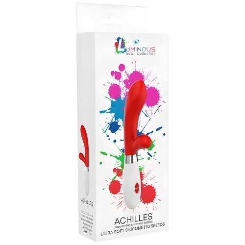 Luna Neon Achilles Estimulador Doble de Silicona Ultra-suave Rojo