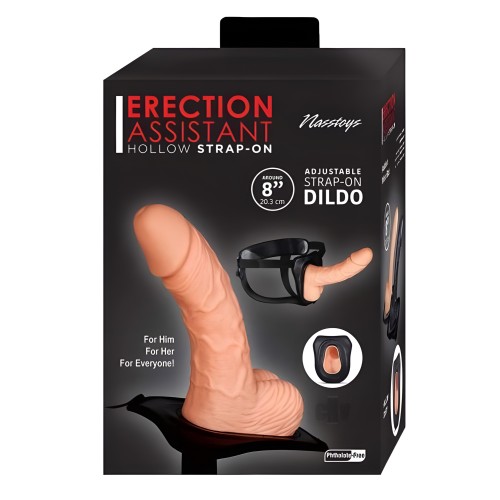 Asistente de Erección Hollow Strap-on 8 Pulgadas Blanco