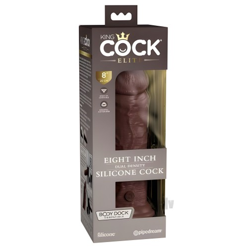 King Cock Elite Silicone Dual-density Cock 8 In. Brown