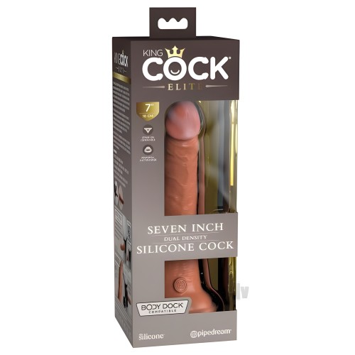 King Cock Elite Silicone Dual-density Cock - 7 In. Tan