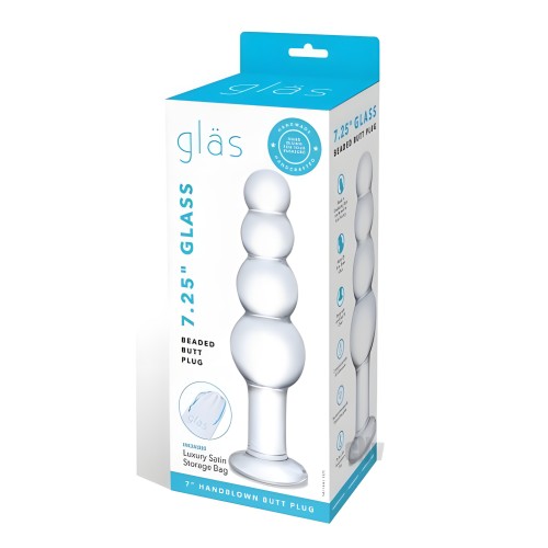 Plug Anal de Cristal con Perlas de 7.25"
