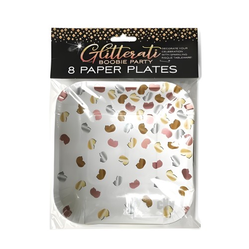Platos Glitterati Boobie - Esencial Divertido para Fiesta