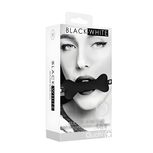 Ouch! Silicone Bone Gag - Black & White