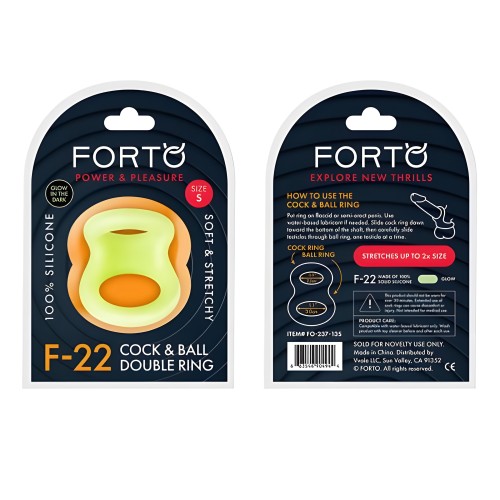 Forto F-22 Double Ring - Glow-in-the-Dark Silicone