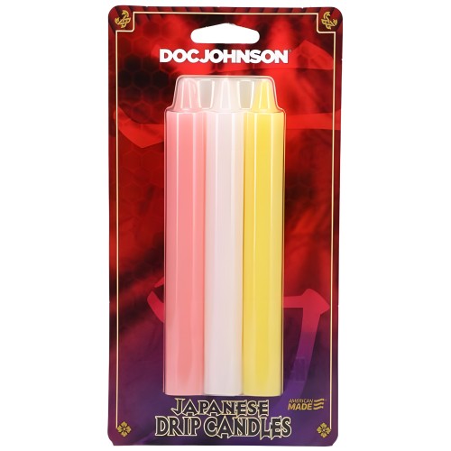 Japanese Drip Candles 3pk Pink/Yellow
