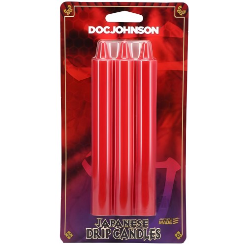 Japanese Drip Candles 3pk Red