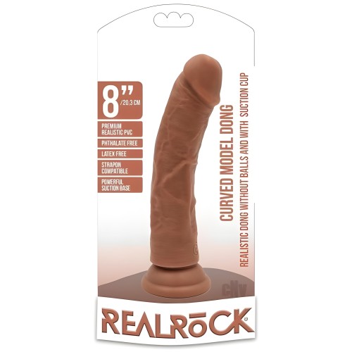 Dildo Curvado Realrock 8" - Diseño Realista