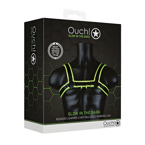 Ouch Chest Bulldog Harness - Glow in the Dark