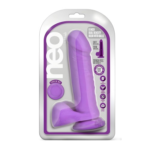 Neo Dual Density Dildo 8` Neon Purple