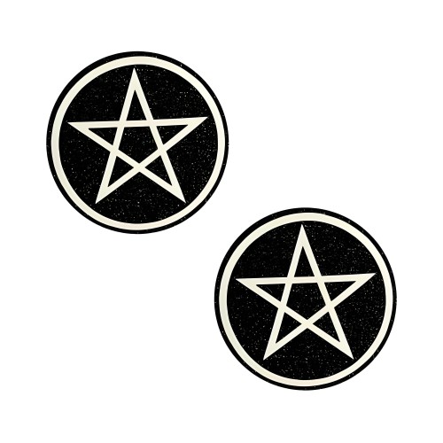 Neva Nude Pasty Wicca Black Glitter - Unique Coverage