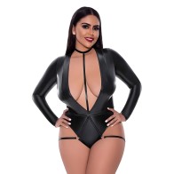 Magic Silk Liquid Onyx Teddy With Harness Caging Black Queen