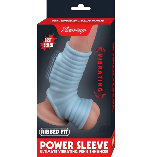 Vibrating Power Sleeve Ribbed Fit Blu