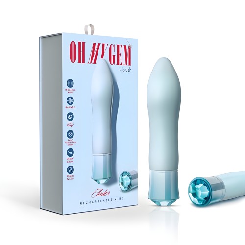Blush Oh My Gem Ardor Rechargeable Warming Silicone Tapered Vibrator Aquamarine
