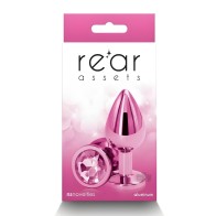 Rear Assets Metal Anal Plug Medium Pink