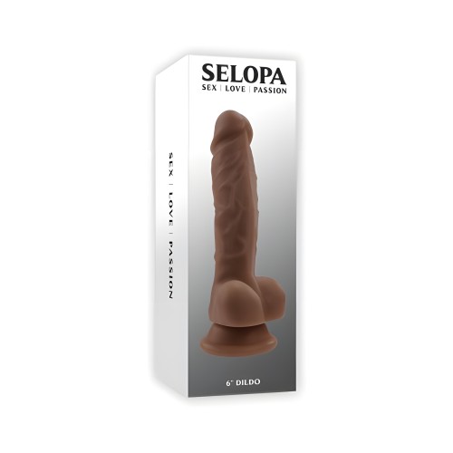 Dildo Natural Selopa de 6" Oscuro