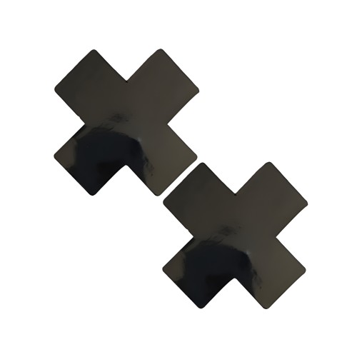 Neva Nude Dom Queen Status Wet Vinyl X Pasties - Black Qn