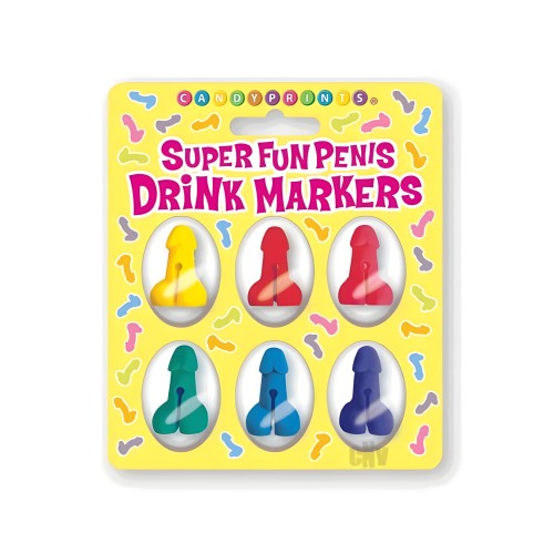 Marcadores de Cóctel Super Divertidos en Forma de Pene 6pc - Divertidos y Juguetones
