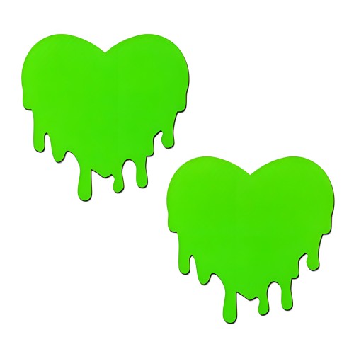 Pastease Corazones Derretidos Neon Verde - Divertidos Pasties para Pezones