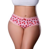 Crotchless Boy Short with Strawberry Lube - Pink